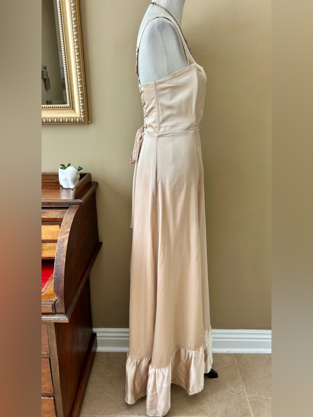 Show Me Your Mumu Clarissa Corset Dress Champagne Luxe Satin, Size M - Picture 10 of 16